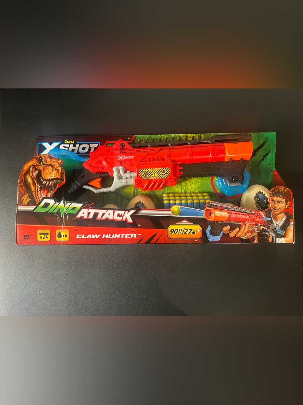 Zuru XShot Dino Attack Claw Hunter Soft Dart Target Game. 24 Darts, 6 Eggs New